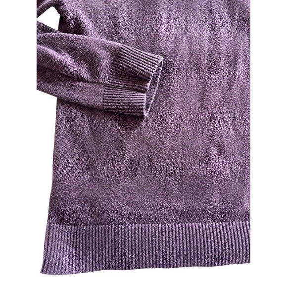 Abercrombie Fitch  Soft A&F  Sweater Cotton Cashmere Purple Polo Collar S - Picture 3 of 8